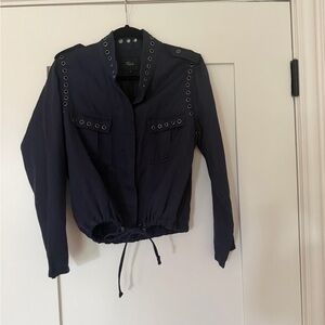 Rails Navy Eyelet-Trim Utility Jacket